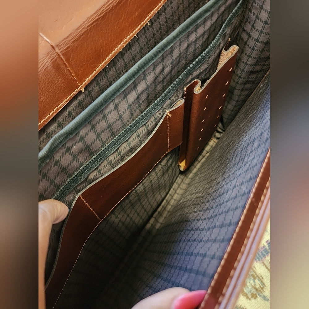 Vintage 1907 Brown 100% Leather Briefcase - Picture 7 of 15